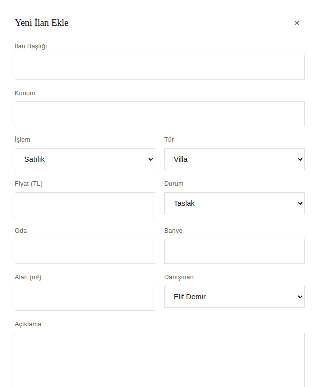 Add or edit listing form from the Livora Estates admin console concept