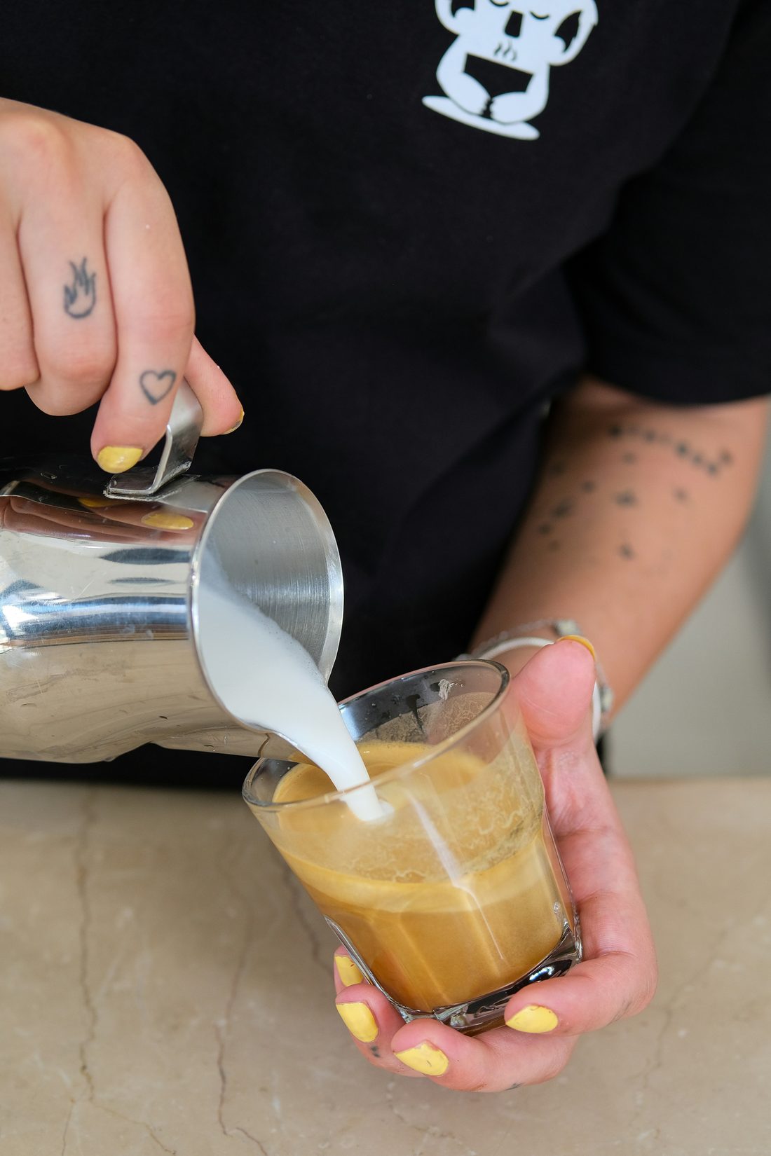 Morning coffee service at Noir House